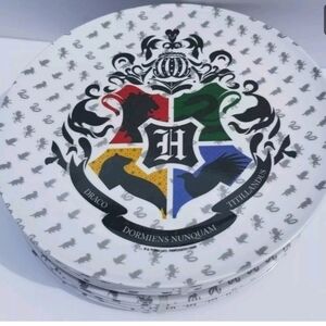 NEW Harry Potter Set of 4 Melamine Dinner Hogwarts Crest Plates 10"